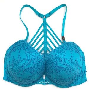 NWT*VERY SEXY STRAPPY BACK PUSH-UP BRA--Turquoise
